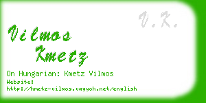 vilmos kmetz business card